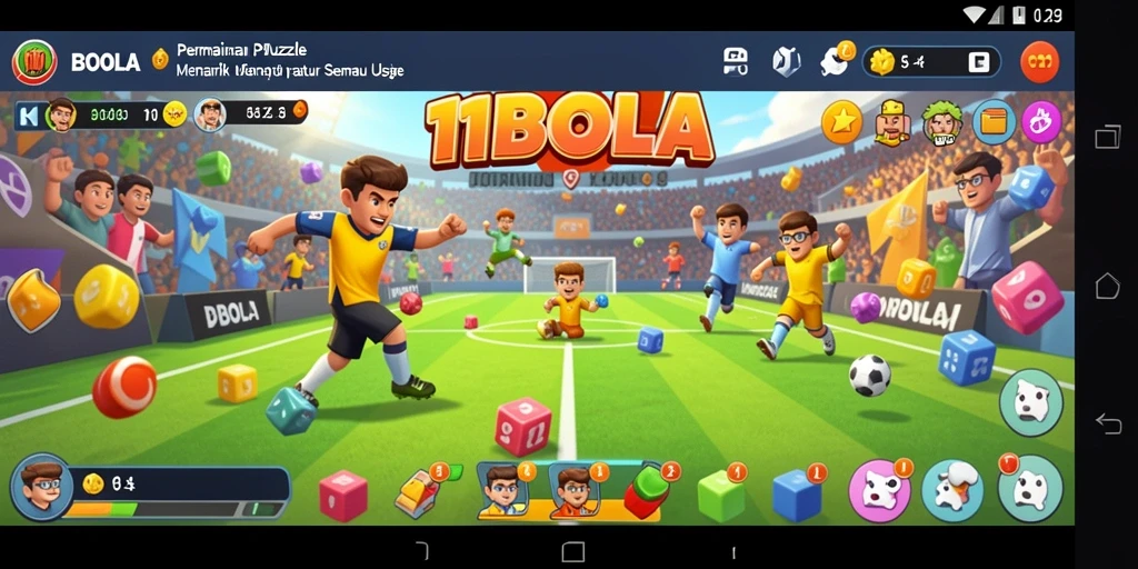 Tangkapan layar gameplay 11BOLA menampilkan tantangan Puzzle kreatif.