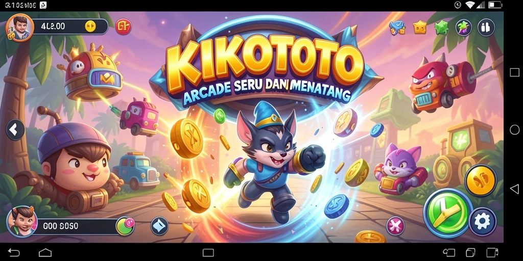 Tampilan gameplay seru dari KIKOTOTO dengan karakter lucu.