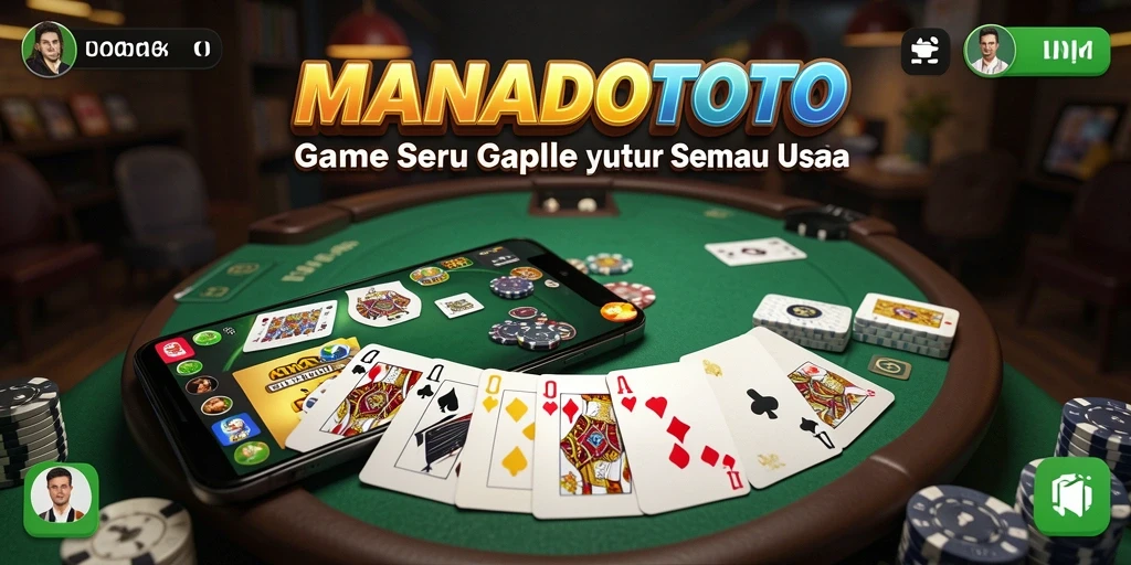 Screenshot gameplay MANADOTOTO menunjukkan keseruan permainan Gaple.