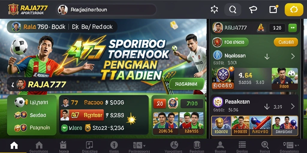 Tampilan menarik dari aplikasi RAJA777 saat melakukan taruhan olahraga.