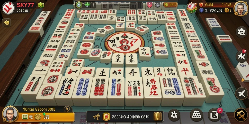 Tampilan gameplay Mahjong yang seru dan menantang di SKY77.