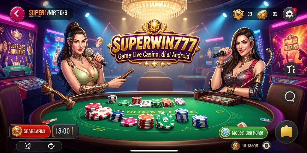 Tampilan gameplay langsung SUPERWIN777 dengan dealer profesional.