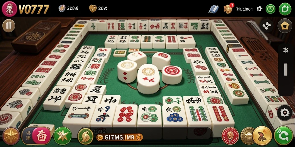 Gameplay VO777 menampilkan suasana Mahjong yang mendebarkan.